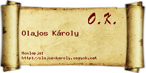 Olajos Károly névjegykártya