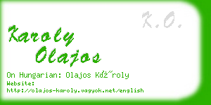 karoly olajos business card